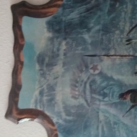 Wood Decoupage Arrowhead Shape Native American Scene - Picture 7 of 9